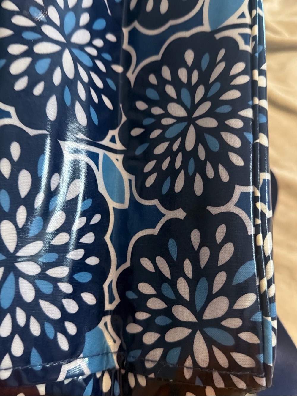 Vera Bradley Navy Blue and Light Blue Floral Print Tote